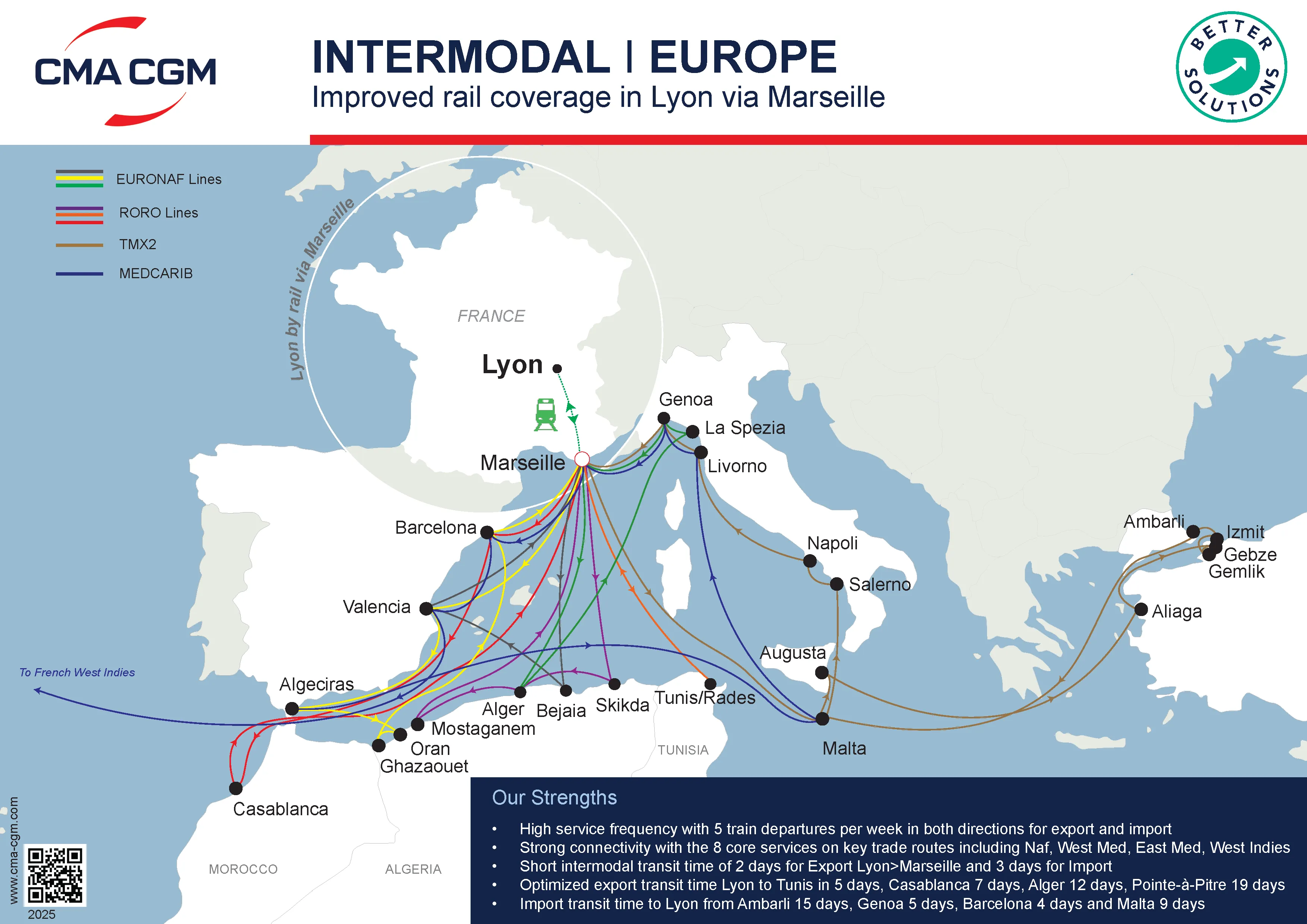 CMA CGM amplía sus conexiones ferroviarias entre Marsella y Lyon