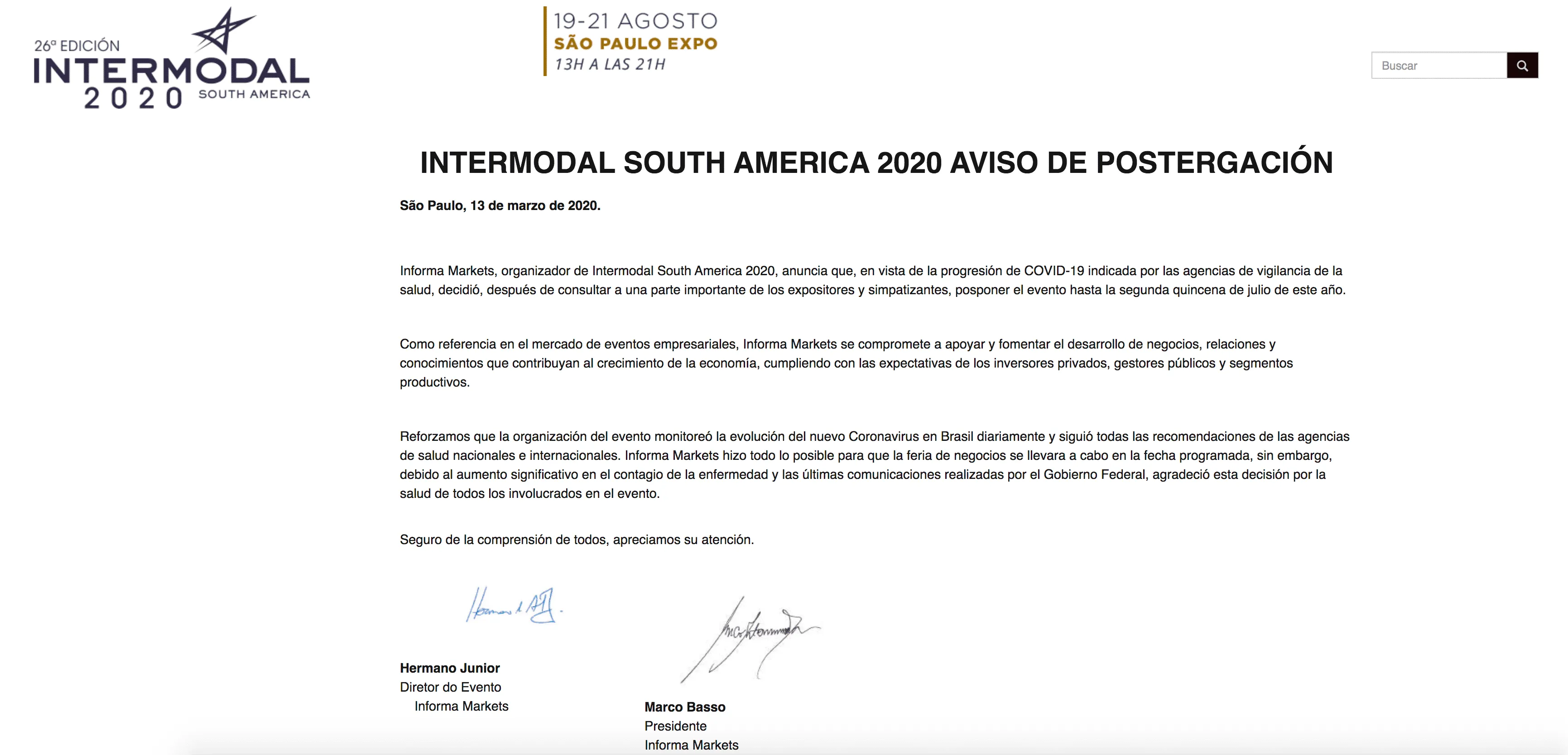 La pandemia cambia la agenda de Comport