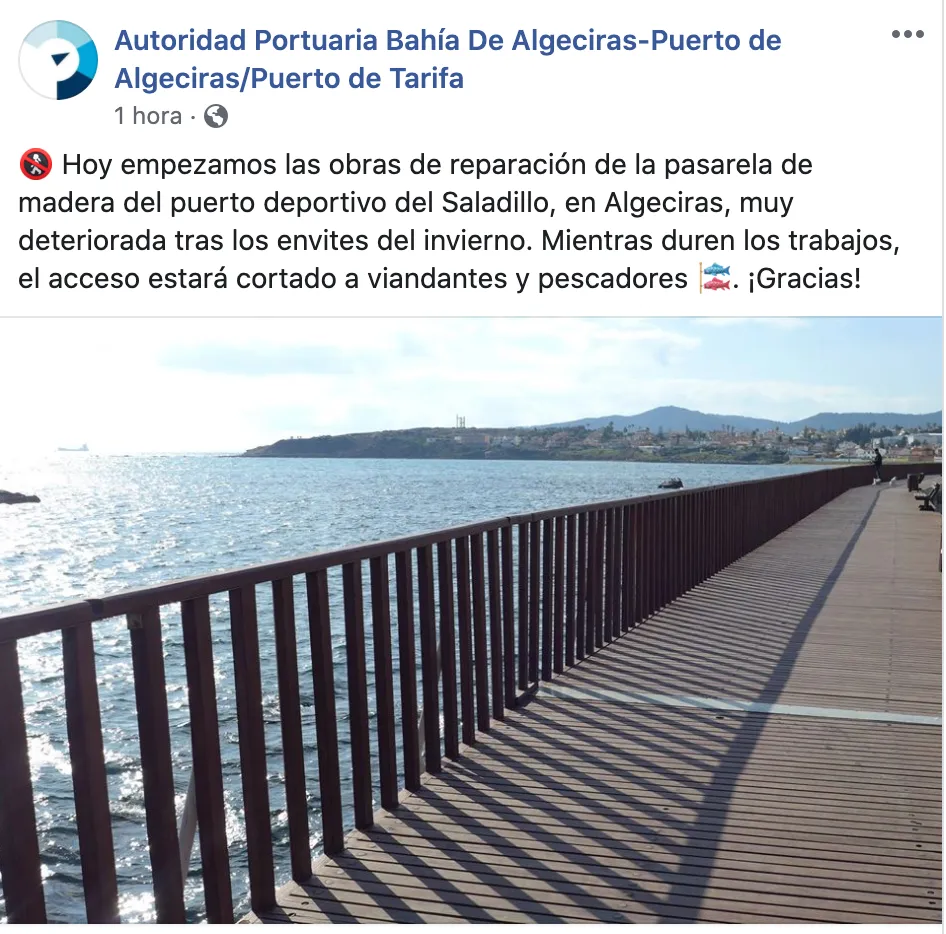 La APBA inicia el arreglo de la pasarela del puerto deportivo del Saladillo