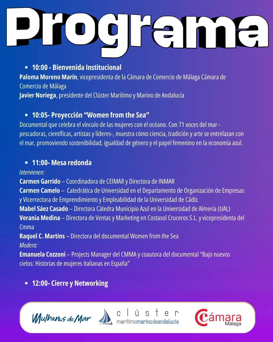 El CMMA cierra su actividad anual con una jornada dedicada al liderazgo femenino en la Economía Azul