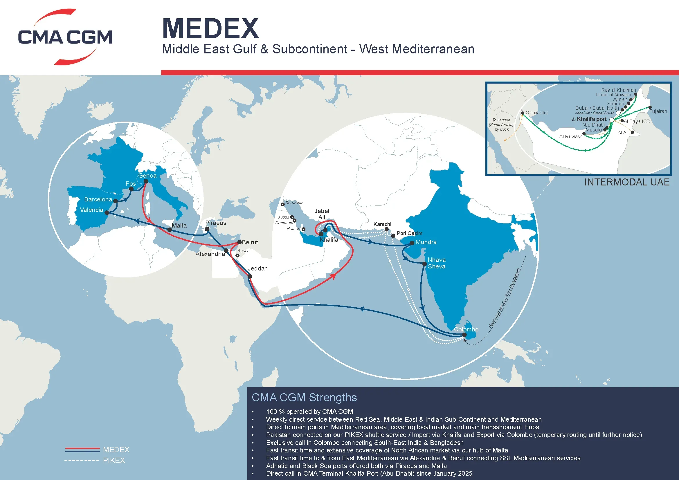 CMA CGM refuerza el servicio MEDEX con nuevas escalas en Alejandría y Beirut